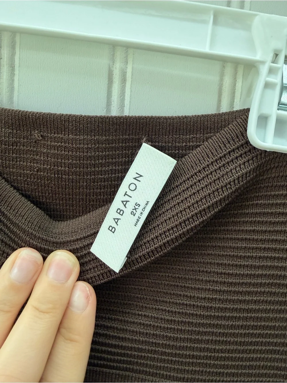 Babaton aritzia Ribbed Knit Mini Skirt in Dark Brown